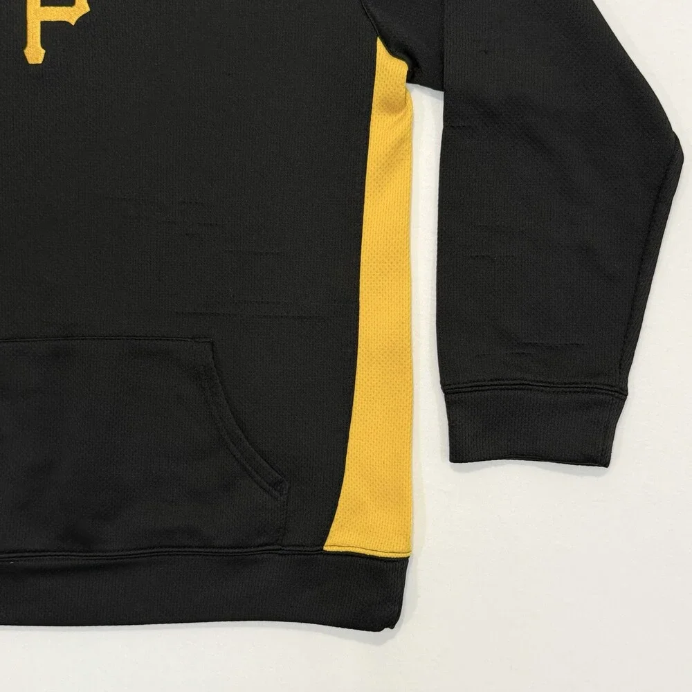 Vintage 90s Nike Pittsburgh Pirates Baseball Youth XL Hoodie Black Gold Pullover